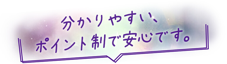 分かりやすい、ポイント制で安心です。